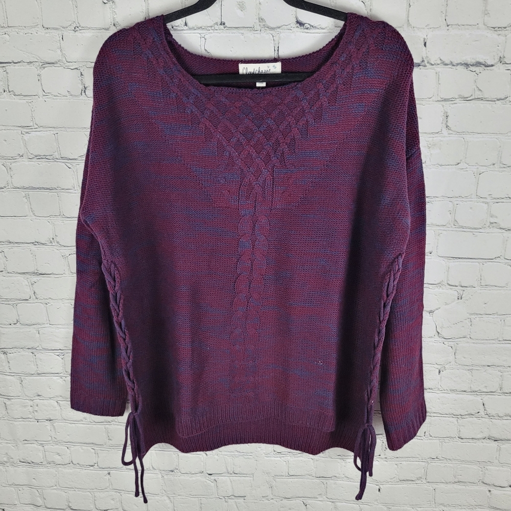 CLOUD CHASER | side laceup long sleeve knit sweater